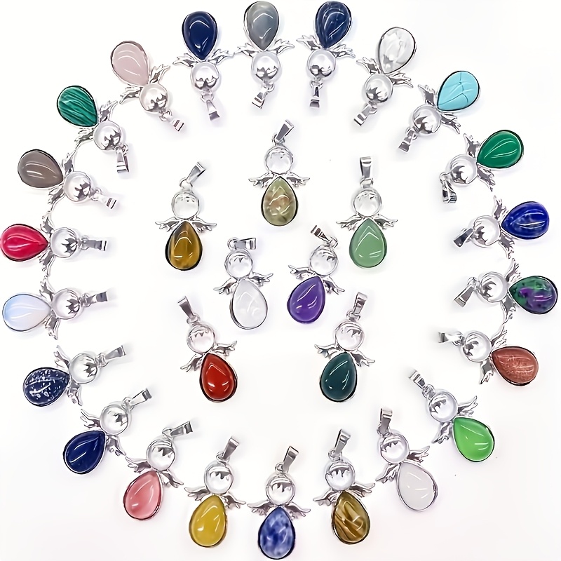 12pcs Bohemian Style Natural Stone Miniatures for DIY Jewelry